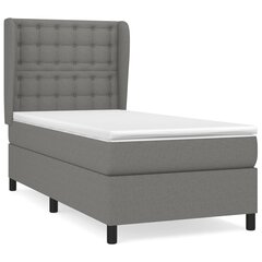 Atsperu gulta ar matraci vidaXL, 100x200cm, tumši pelēks cena un informācija | Gultas | 220.lv