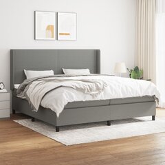 vidaXL atsperu gulta ar matraci, tumši pelēks audums, 200x200cm цена и информация | Кровати | 220.lv