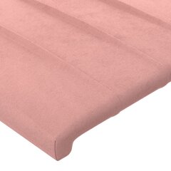 Galvgalis ar malām, 163x23x118/128 cm, rozā samts цена и информация | Кровати | 220.lv