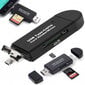 SD karšu lasītājs usb usb -c micro usb 3 in1 cena un informācija | Adapteri un USB centrmezgli | 220.lv