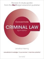 Criminal Law Concentrate: Law Revision and Study Guide 8th Revised edition cena un informācija | Ekonomikas grāmatas | 220.lv