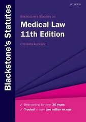 Blackstone's Statutes on Medical Law 11th Revised edition cena un informācija | Ekonomikas grāmatas | 220.lv