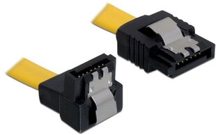 Delock Cable SATA 6 Gb/s male straight > SATA male down 30 cm yellow metal cena un informācija | Kabeļi un vadi | 220.lv