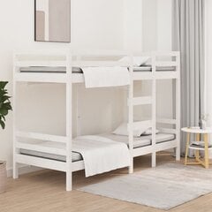 Divstāvīga gulta, balta, 90x190cm, priedes masīvkoks цена и информация | Детские кровати | 220.lv