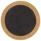 Apaļš paklājs, melns/brūns, 120cm, džuta/kokvilna cena un informācija | Paklāji | 220.lv