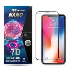 Crong 7D nano elastīgs stikls - pilna pārklājuma hibrīda ekrāna aizsargs 9H iPhone Xs / X цена и информация | Защитные пленки для телефонов | 220.lv