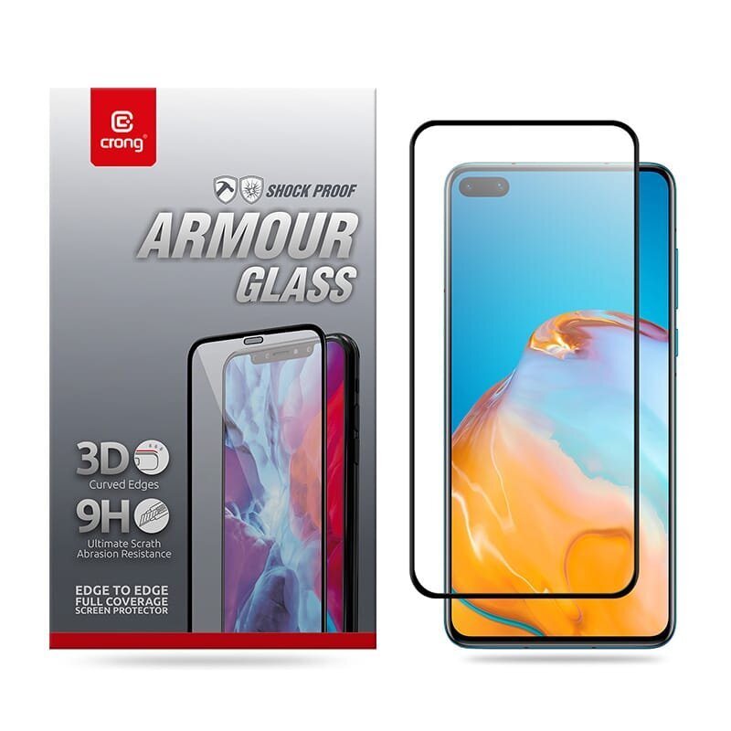 Crong 3D Armor Huawei P40 + montāžas rāmis cena un informācija | Ekrāna aizsargstikli | 220.lv