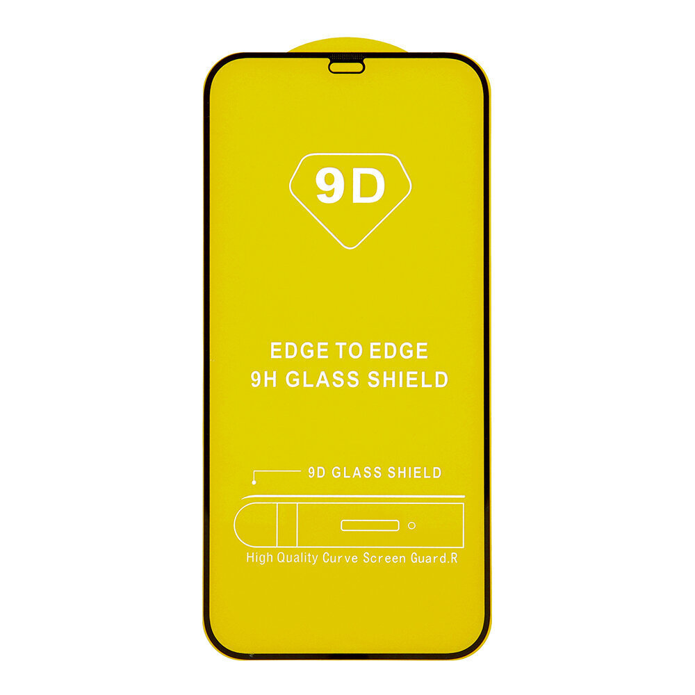 Tempered Glass 9D iPhone 13 Mini 5.4&quot; black frame cena un informācija | Ekrāna aizsargstikli | 220.lv
