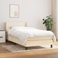 vidaXL atsperu gultas rāmis ar matraci, krēmkrāsas, 80x200 cm, audums цена и информация | Gultas | 220.lv