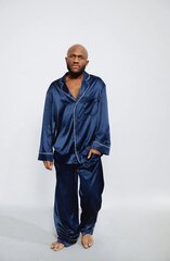 Saint Key pidžama, satīns, zila цена и информация | Мужские халаты, пижамы | 220.lv