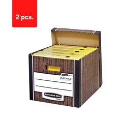 Коробка архивная FELLOWES Woodgrain, 325 x 285 x 385 мм, (уп. -2 шт.)  цена и информация | Канцелярия | 220.lv