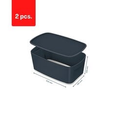 Uzglabāšanas kaste Cozy L:MyBox ar vāku, maza, pelēka sp. iepakojumā 2 gab. cena un informācija | Kancelejas preces | 220.lv
