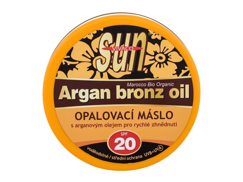 Vivaco Sun Argan Bronze Oil SPF 20 - Iedeguma sviests ar organisko argana eļļu 200 ml cena un informācija | Sauļošanās krēmi | 220.lv