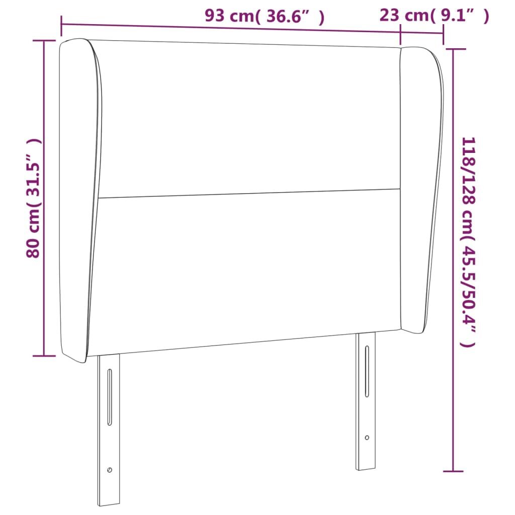 Galvgalis ar malām, 93x23x118/128 cm, rozā samts cena un informācija | Gultas | 220.lv