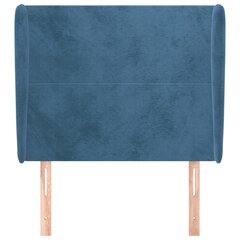 Galvgalis ar malām, 103x23x118/128 cm, tumši zils samts цена и информация | Кровати | 220.lv