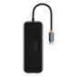 Baseus AcmeJoy HUB 8-Port USB-C to 1xHDMI / 2xUSB-A 3.0 / 1xUSB-A 2.0 / 1xUSB-C PD&Data / 1xRJ45 / 1xSD/TF dark gray cena un informācija | Adapteri un USB centrmezgli | 220.lv