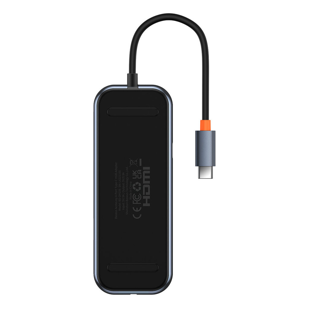 Baseus AcmeJoy HUB 4-Port USB-C to 1xUSB-C / 4xUSB3.0 dark gray cena un informācija | Adapteri un USB centrmezgli | 220.lv