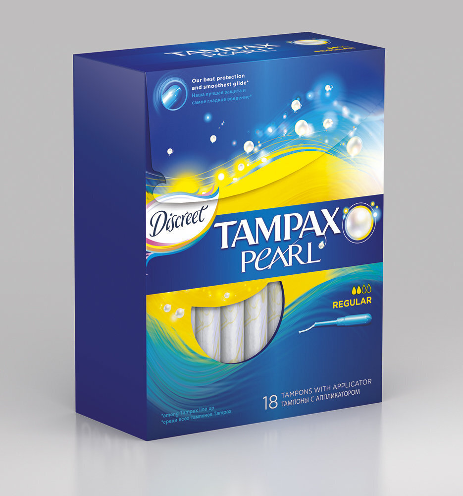 Tamponi Tampax Pearl Regular 18 gab. cena un informācija | Tamponi, higiēniskās paketes, ieliktnīši | 220.lv