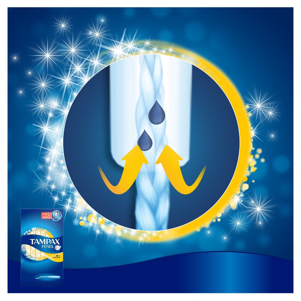 Tamponi Tampax Pearl Regular 18 gab. цена и информация | Tamponi, higiēniskās paketes, ieliktnīši | 220.lv