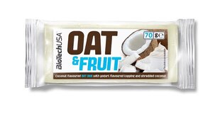 Auzu batoniņš BioTechUsa Oat Bar, jogurta, kokosriekstu garša, 70 g цена и информация | Сладости | 220.lv