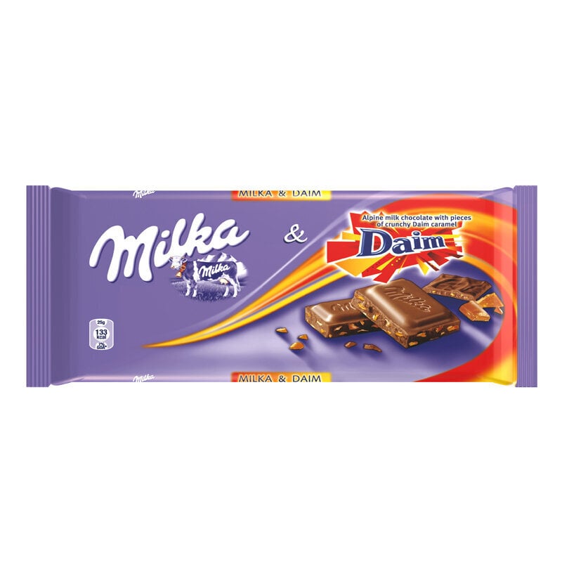 Piena šokolāde ar daim konfektēm Milka Daim, 100 g цена и информация | Saldumi | 220.lv