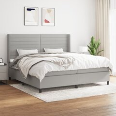 vidaXL atsperu gulta ar matraci, gaiši pelēks audums, 200x200cm цена и информация | Кровати | 220.lv