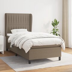 Atsperu gultas rāmis ar matraci vidaXL, 100x200 cm, pelēkbrūns cena un informācija | Gultas | 220.lv