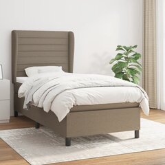 Atsperu gultas rāmis ar matraci vidaXL, 100x200 cm, pelēkbrūns cena un informācija | Gultas | 220.lv