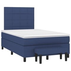 vidaXL atsperu gultas rāmis ar matraci, zils, 120x200 cm, audums cena un informācija | Gultas | 220.lv