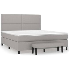 vidaXL atsperu gulta ar matraci, gaiši pelēks audums, 180x200 cm cena un informācija | Gultas | 220.lv