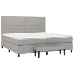 vidaXL atsperu gulta ar matraci, gaiši pelēks audums, 200x200cm цена и информация | Кровати | 220.lv