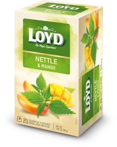 Zāļu un augļu tēja Loyd ar nātru un mango garšu, 20 x 1,5 g cena un informācija | Tēja | 220.lv