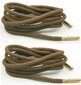 Biezas apaļas kurpju šņores 6 mm 120 cm ar zelta krāsas uzgaļiems, gaiši haki cena un informācija | Līdzekļi apģērbu un apavu kopšanai | 220.lv