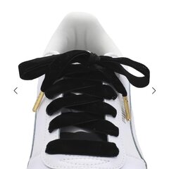 Бархатные широкие шнурки 12 мм 100 см, цвет черный цена и информация | Для ухода за обувью и одеждой | 220.lv