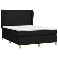Atsperu gultas rāmis ar matraci vidaXL, 140x190cm, melns cena un informācija | Gultas | 220.lv