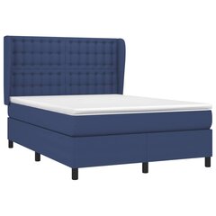 Atsperu gultas rāmis ar matraci vidaXL, 140x190cm, zils цена и информация | Кровати | 220.lv