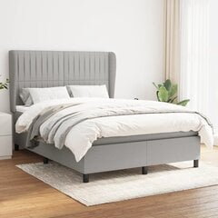 Atsperu gultas rāmis ar matraci vidaXL, 140x200cm, gaiši pelēks цена и информация | Кровати | 220.lv