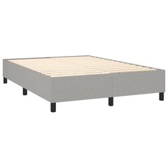 Atsperu gultas rāmis ar matraci vidaXL, 140x190cm, gaiši pelēks cena un informācija | Gultas | 220.lv