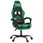vidaXL datorspēļu krēsls ar kāju balstu, melna un zaļa mākslīgā āda cena un informācija | Biroja krēsli | 220.lv