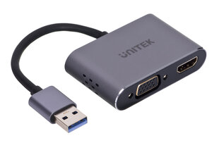 UNITEK ADAPTER USB-A - HDMI & VGA, FULLHD, M/F цена и информация | Адаптеры и USB разветвители | 220.lv