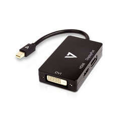 Mini Адаптер для DisplayPort на VGA/DVI/HDMI V7 V7MDP-DPDVIHDMI-1E   Чёрный цена и информация | Адаптеры и USB разветвители | 220.lv