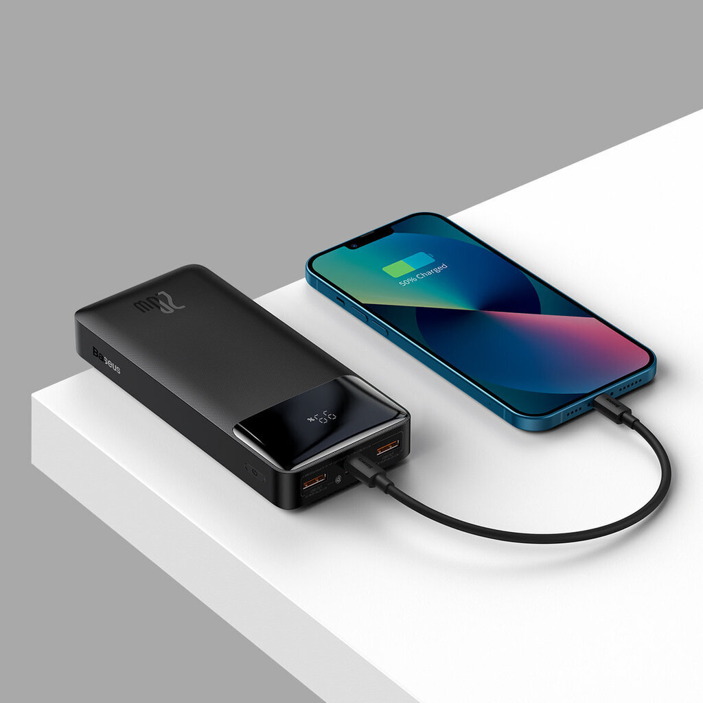 Внешний аккумулятор («Power bank») Baseus Bipow 20000mAh 20Вт черный  (зарубежное издание) + USB-A - Micro USB 0,25 м черный цвет (PPBD050501)  цена | 220.lv