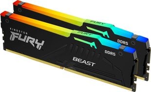 Kingston FURY Beast RGB, 64GB, 2x32GB, DDR5, 5200 MHz cena un informācija | Operatīvā atmiņa (RAM) | 220.lv