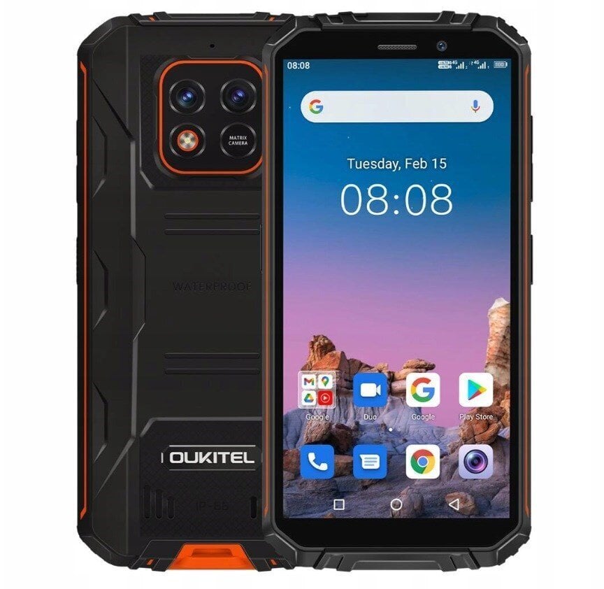 Oukitel WP18, Dual SIM, 4GB/32GB, Orange cena un informācija | Mobilie telefoni | 220.lv