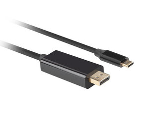 Адаптер USB C—DisplayPort Lanberg CA-CMDP-10CU-0018-BK Чёрный 1,8 m цена и информация | Адаптеры и USB разветвители | 220.lv