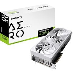 Gigabyte NVIDIA GeForce RTX 4080, 16 GB|GDDR6X|256 bit|PCIE 4.0 16x|GPU 2505 MHz|1xHDMI|3xDisplayPort|GV-N4080AEROOC-16GD1.0 cena un informācija | Videokartes (GPU) | 220.lv