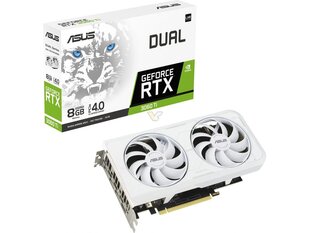 ASUS Dual GeForce RTX 3060 Ti White OC Edition 8GB GDDR6X (DUAL-RTX3060TI-O8GD6X-WHI) cena un informācija | Videokartes (GPU) | 220.lv