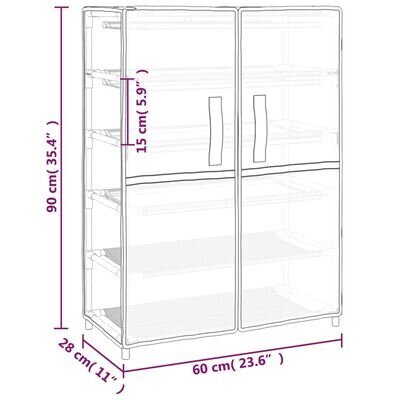 Apavu skapis, krēmkrāsas, 60x28x90cm, audums cena un informācija | Apavu skapji, apavu plaukti, priekšnama soliņi | 220.lv