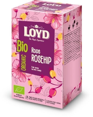 Loyd Rose Rosehip organiska zāļu tēja, 20 x 2 g cena un informācija | Tēja | 220.lv