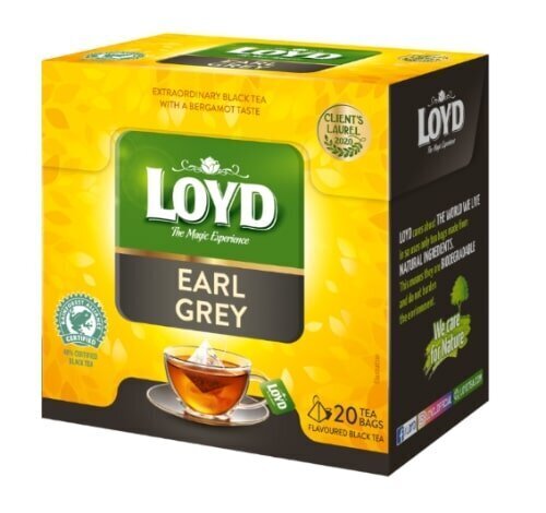 Aromatizēta melnā tēja Loyd Earl Grey, 20 x 2 g цена и информация | Tēja | 220.lv